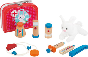 Legler Small Foot - Pretend Play - Vet's Wooden Case Kit with Bunny Rabbit