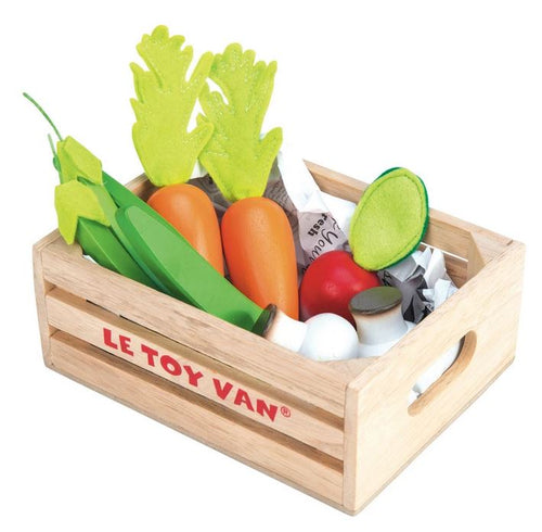 Le Toy Van - Pretend Play Food - Wooden Vegetables 5 A Day Crate