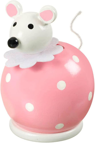 Orange Tree Toys Pink Mouse Money Box - Piggy Bank