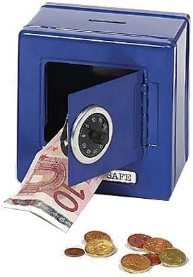 Gamez Galore - Blue Metal Safe - Money Bank for Children - Combination Lock