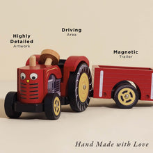 Load image into Gallery viewer, Le Toy Van - Toy Vehicles - Red Tractor with Trailer