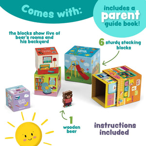 Peaceable Kingdom - Where's Bear? - Hide & Find Stacking Block Game