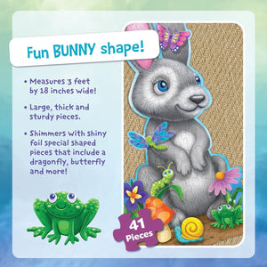 Peaceable Kingdom - Jigsaw Puzzles - Shimmery Bunny Floor Puzzle