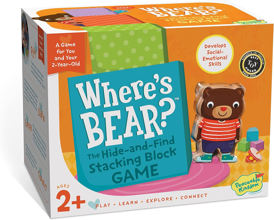 Peaceable Kingdom - Where's Bear? - Hide & Find Stacking Block Game