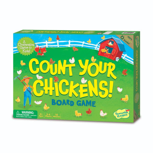 Peaceable Kingdom - Count Your Chickens - Cooperative Counting Board Game for Kids