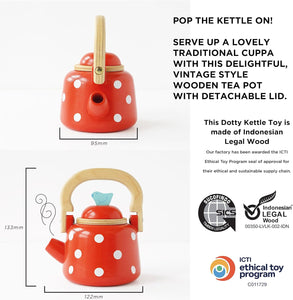 Le Toy Van - Pretend Play - Honeybake Red Dotty Kettle