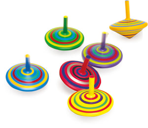 Small Foot - Striped Wooden Spinning Tops