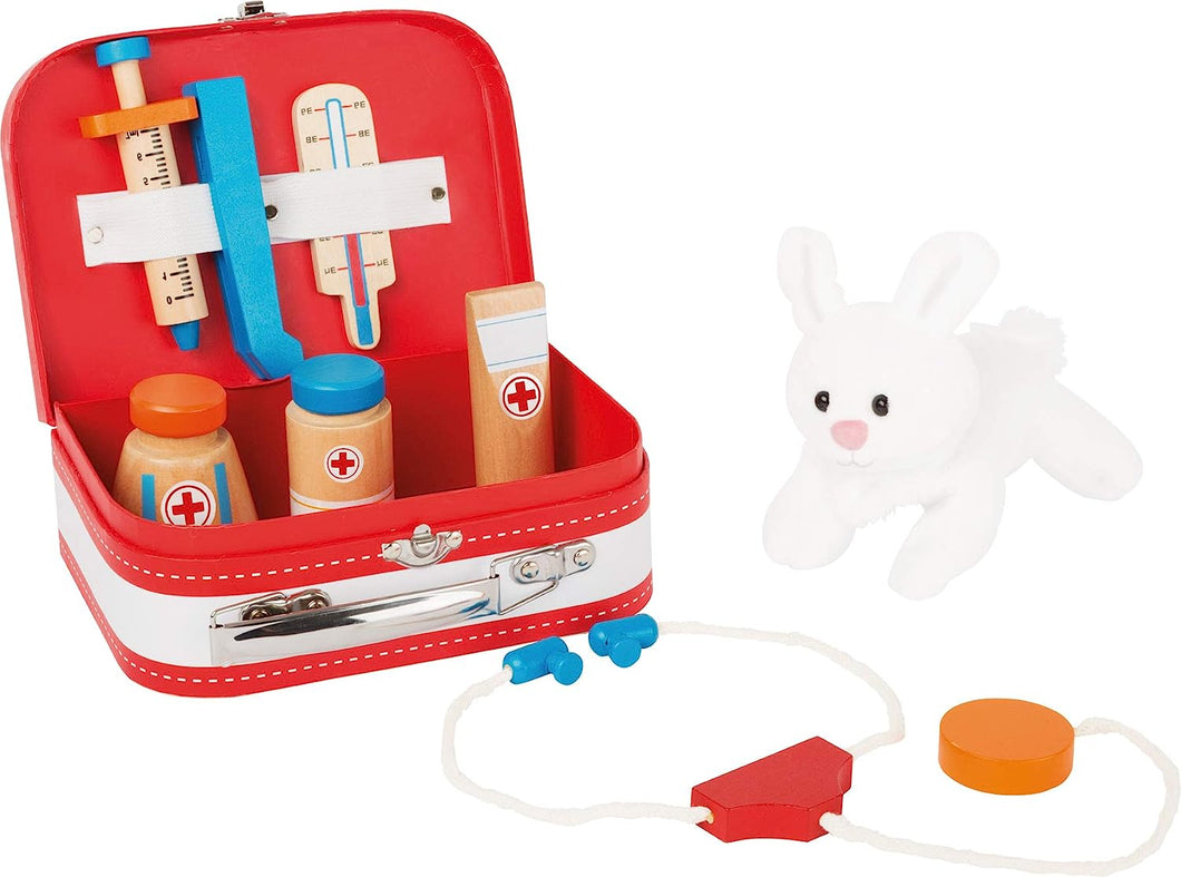 Legler Small Foot - Pretend Play - Vet's Wooden Case Kit with Bunny Rabbit