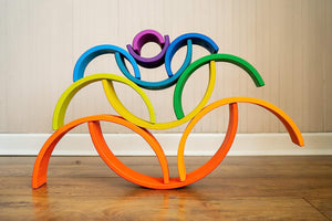 Gamez Galore - Sorting & Stacking Toys - Large - Wooden 12-Piece Rainbow Arches