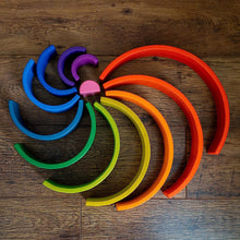 Load image into Gallery viewer, Gamez Galore - Sorting &amp; Stacking Toys - Large - Wooden 12-Piece Rainbow Arches