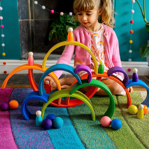 Gamez Galore - Sorting & Stacking Toys - Large - Wooden 12-Piece Rainbow Arches