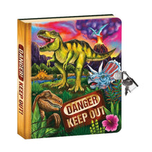 Load image into Gallery viewer, Peaceable Kingdom - Lock &amp; Key Diary for Kids - Glow in the Dark Dinosaurs