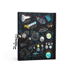 eeBoo - Lock & Key Diary for Kids - Glow in the Dark Space Adventure Journal