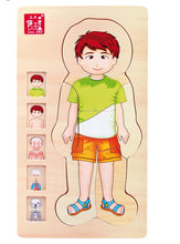Load image into Gallery viewer, Legler Small Foot Boy&#39;s Human Body Anatomy Wooden Layer Puzzle