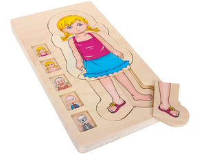 Legler Small Foot Girl's Human Body Anatomy Wooden Multi-Layer Puzzle