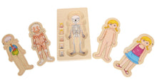 Load image into Gallery viewer, Legler Small Foot Girl&#39;s Human Body Anatomy Wooden Multi-Layer Puzzle