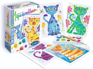 Sentosphère Aquarellum - Cats - Painting by Numbers Set - Mini