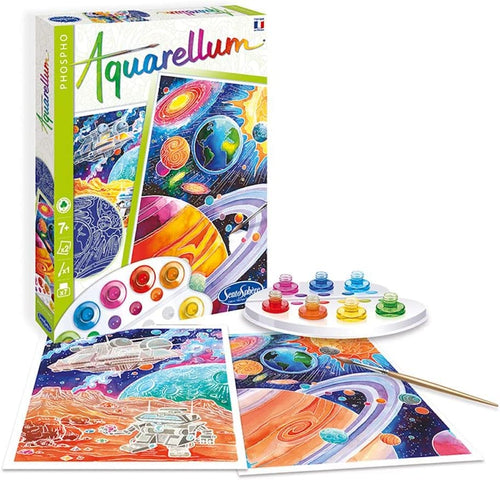 SentoSphere Aquarellum - Cosmos - Glow-In-The-Dark Painting by Numbers Set - Large