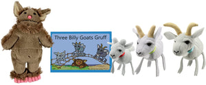 The Puppet Company - Three Billy Goats Gruff - Hand & Finger Puppets Book Set