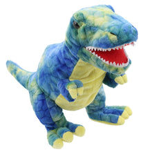 Load image into Gallery viewer, The Puppet Company - Baby Dinos - Blue T-Rex Hand Puppet