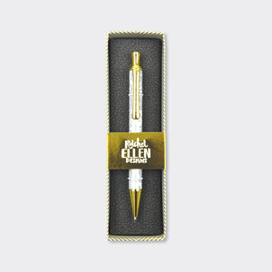 Rachel Ellen Lustre Grey Floral Boxed Pen