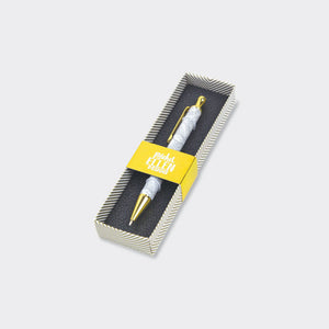 Rachel Ellen Lustre Grey Floral Boxed Pen