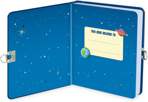 Peaceable Kingdom - Lock & Key Diary for Kids - Deep Space Glow in the Dark