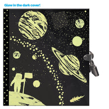 Load image into Gallery viewer, eeBoo - Lock &amp; Key Diary for Kids - Glow in the Dark Space Adventure Journal