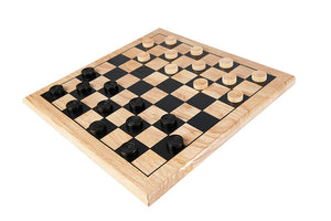 Gamez Galore - Traditional Draughts Set- Wooden Game Board & Pieces