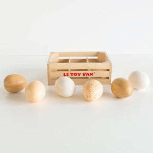 Le Toy Van - Pretend Play Food - Wooden Farm Eggs Crate