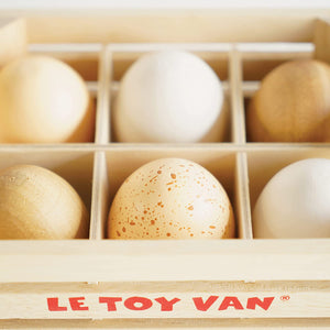 Le Toy Van - Pretend Play Food - Wooden Farm Eggs Crate