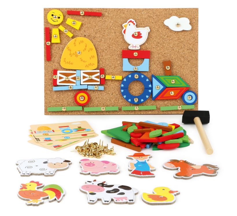 Legler Small Foot - Arts & Crafts - Farm Hammer & Nail Tap A Picture Kit
