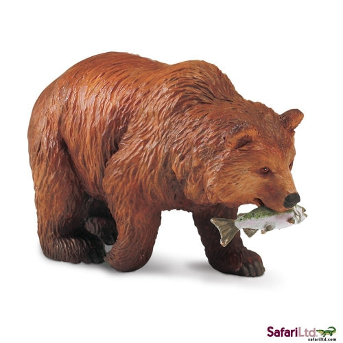 Safari Ltd Grizzly Bear with Fish Miniature