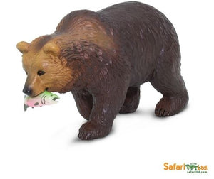 Safari Ltd Grizzly Bear with Fish Miniature