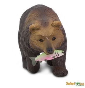 Safari Ltd Grizzly Bear with Fish Miniature