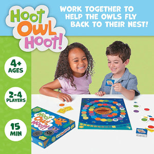 Peaceable Kingdom - Hoot Owl Hoot! - Cooperative Matching Board Game for Kids