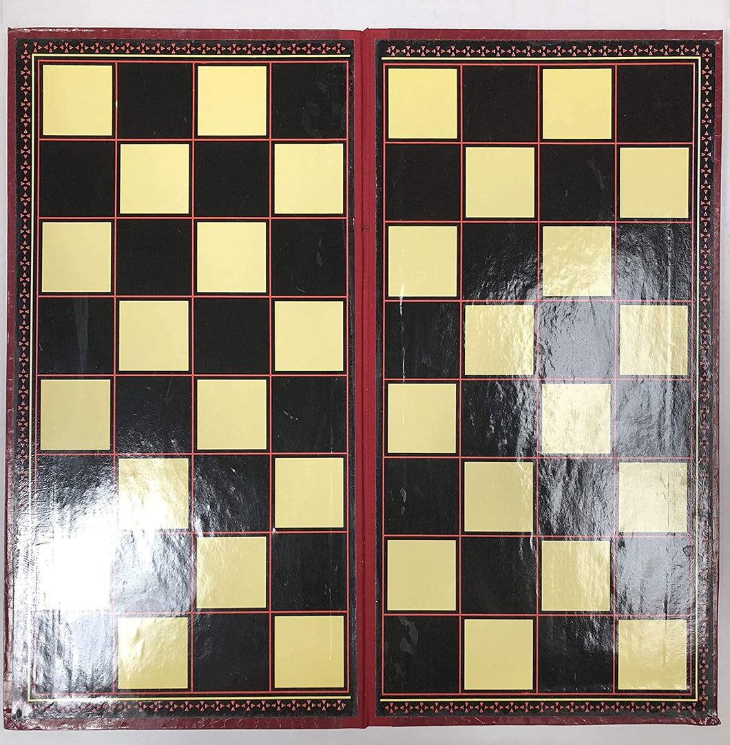 Gamez Galore Folding Leatherette Chess and Draughts Board