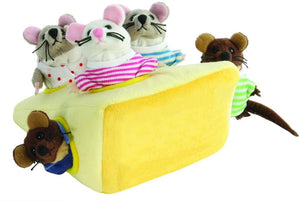 The Puppet Company - Hide-Away Puppets - Mouse Family in Cheese