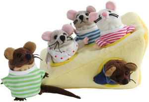 The Puppet Company - Hide-Away Puppets - Mouse Family in Cheese