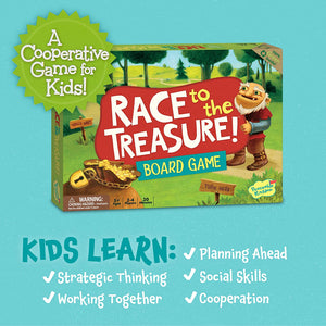 Peaceable Kingdom - Race to the Treasure! - Cooperative Strategy Board Game for Kids