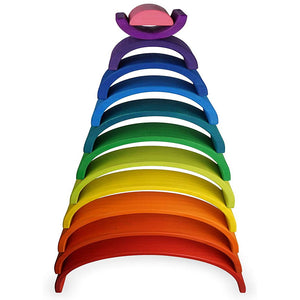 Gamez Galore - Sorting & Stacking Toys - Large - Wooden 12-Piece Rainbow Arches
