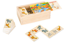 Load image into Gallery viewer, Legler Small Foot Safari Dominoes Set in Wooden Box