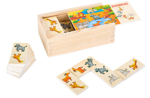 Legler Small Foot Safari Dominoes Set in Wooden Box