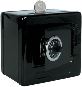 Gamez Galore - Black Metal Safe - Money Bank for Children - Combination Lock