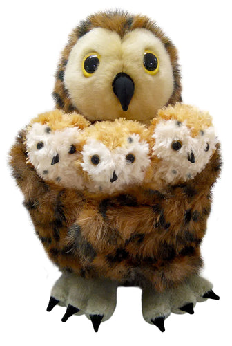 The Puppet Company - Hide-Away Puppets - Tawny Owl and 3 Babies Hand & Finger Puppets