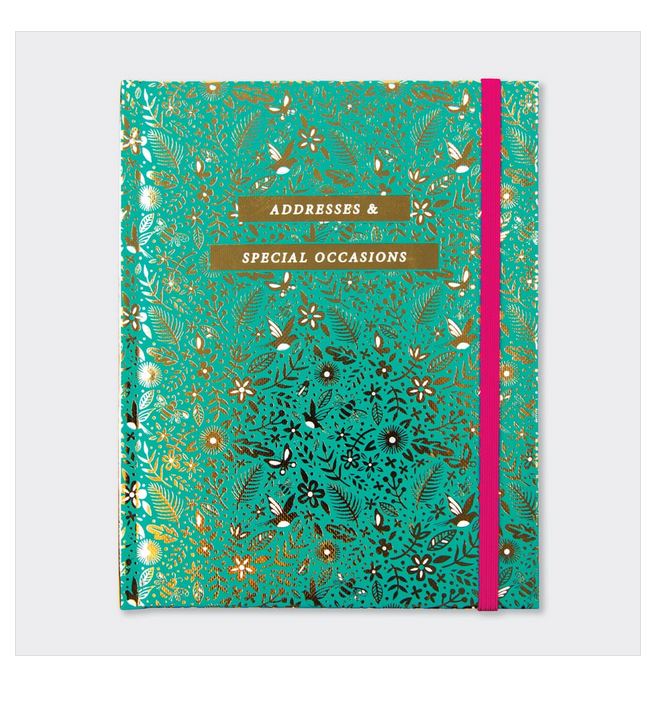 Rachel Ellen Teal & Gold Floral Address Book