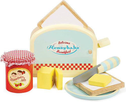 Le Toy Van - Pretend Play - Wooden Toaster & Toast Set with Pop-Up Function