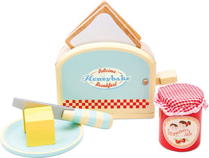 Le Toy Van - Pretend Play - Wooden Toaster & Toast Set with Pop-Up Function