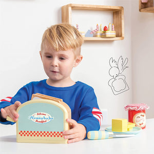 Le Toy Van - Pretend Play - Wooden Toaster & Toast Set with Pop-Up Function