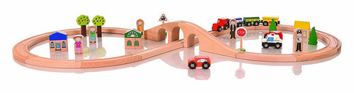 Gamez Galore - My First Train Wooden Set - 40 Pieces - Compatible with Brio & Bigjigs